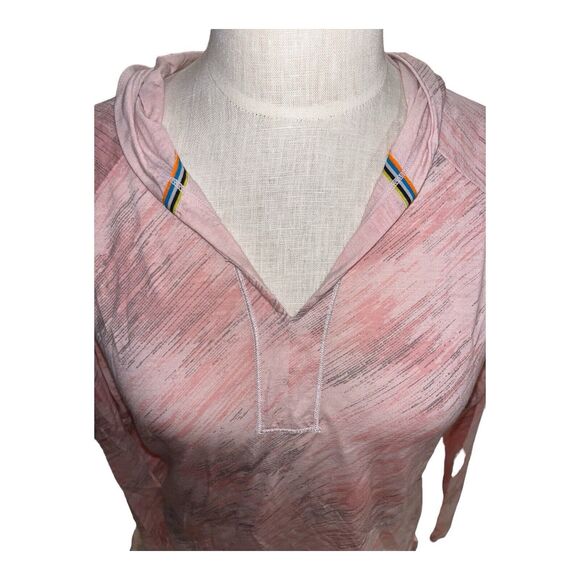 Smartwool Sweatshirt Women’s Med Pink 150 Patterned Hood Pullover Merino Blend - Picture 3 of 6